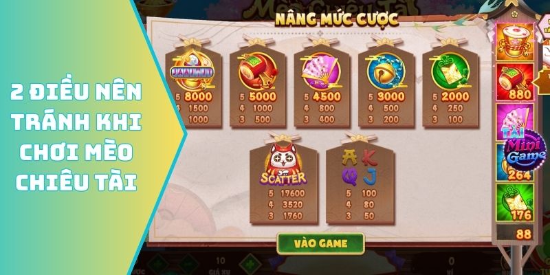 2 điều nên tránh khi chơi Mèo chiêu tài