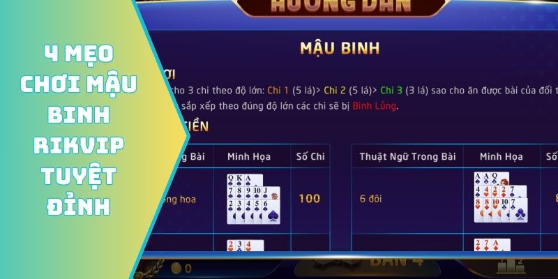 4 mẹo chơi Mậu Binh Rikvip tuyệt đỉnh